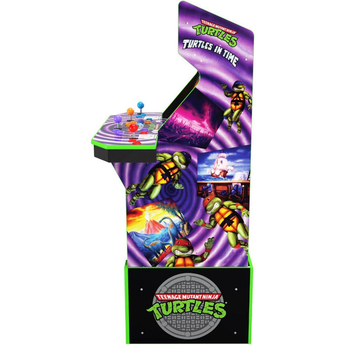 Arcade1Up Turtles In Time Arcade with Stool, Riser, Lit Deck & Lit Marquee