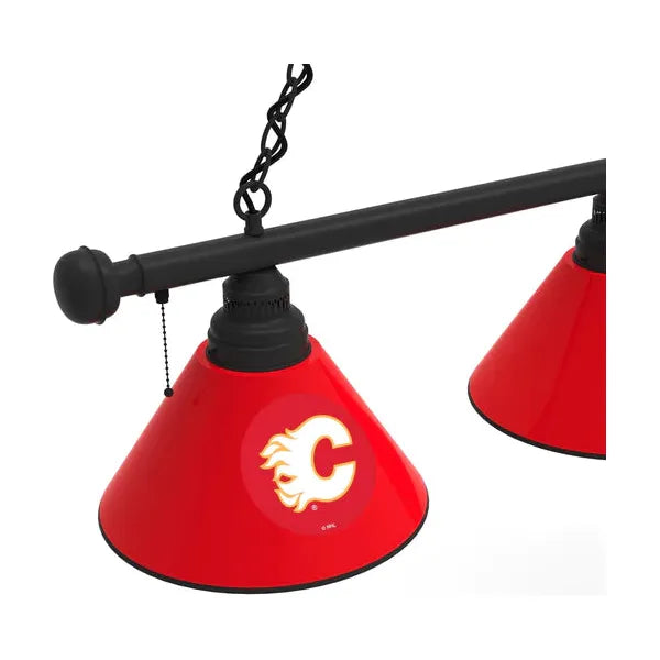 Calgary Flames 3 Shade Billiard Table Light | NHL Pool Table Lights