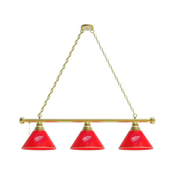 Detroit Red Wings 3 Shade Billiard Table Light | NHL Pool Table Lights