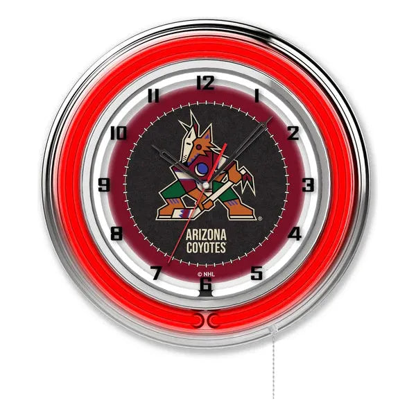 Arizona Coyotes Neon Wall Clock