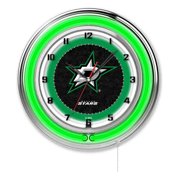 Dallas Stars Neon Wall Clock
