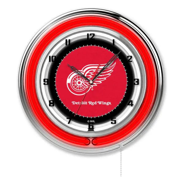 Detroit Red Wings Neon Wall Clock