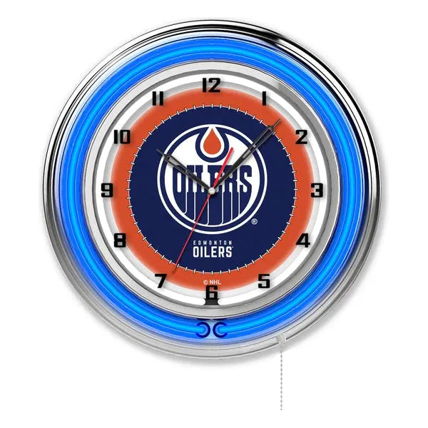 Edmonton Oilers Neon Wall Clock