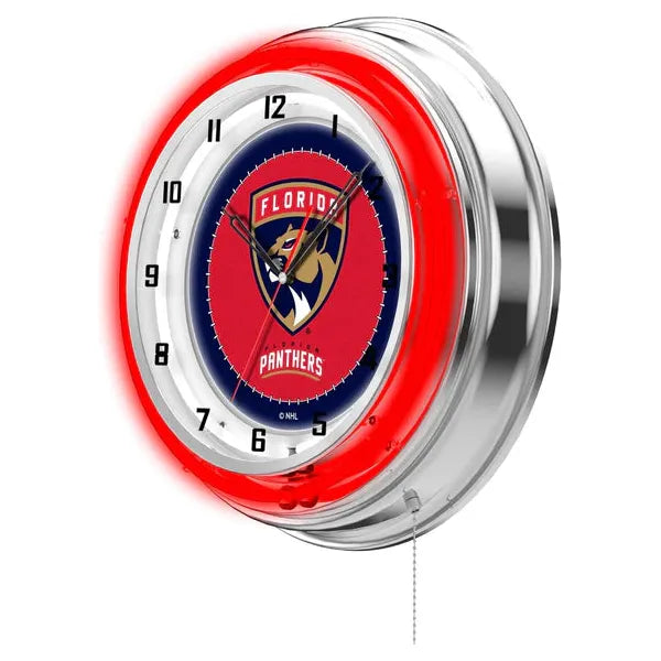 Florida Panthers Neon Wall Clock