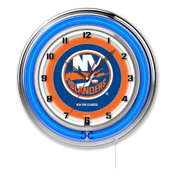 New York Islanders Neon Wall Clock