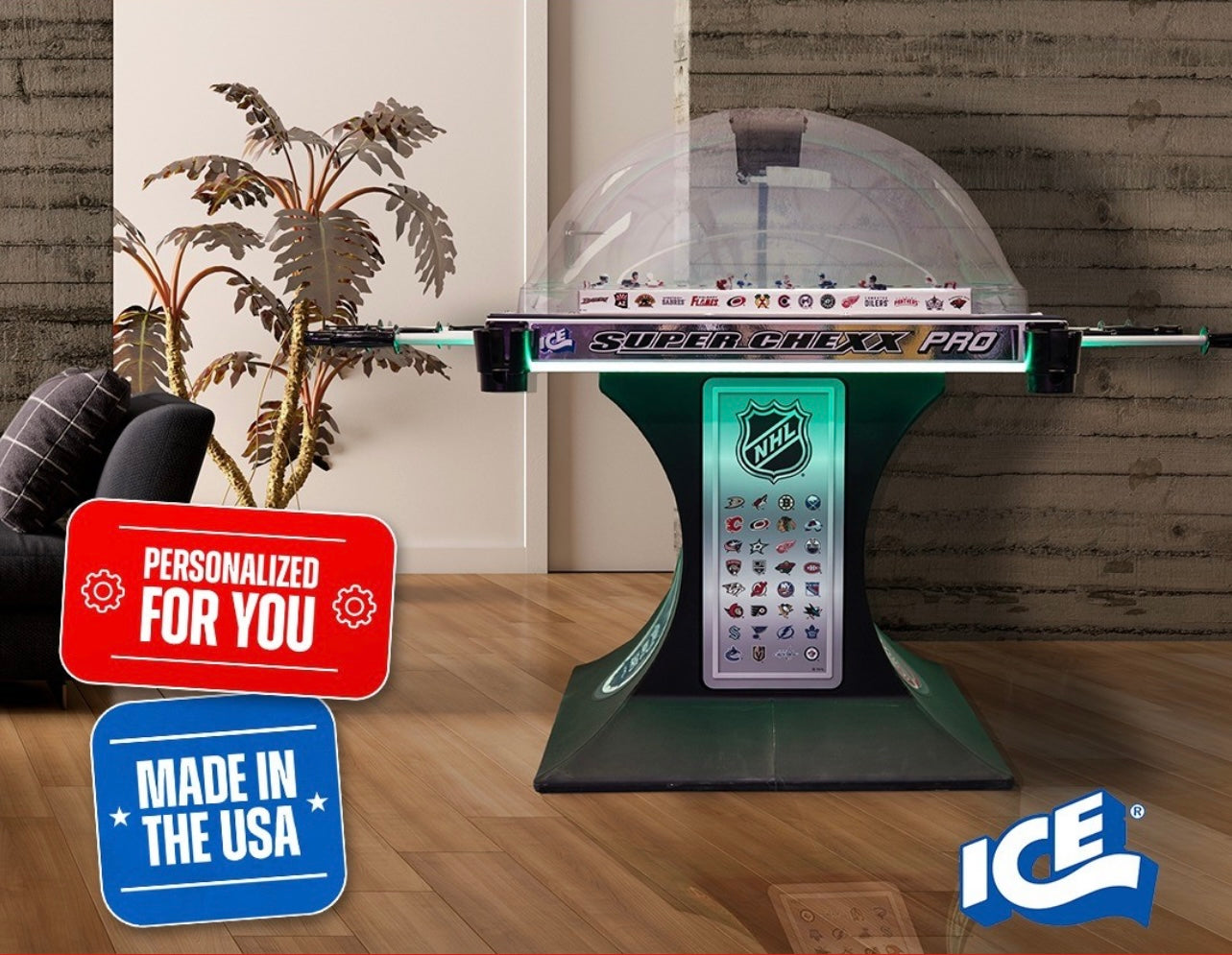 Customize your Game Room with a NHL® Licensed Super Chexx PRO Bubble Hockey Table