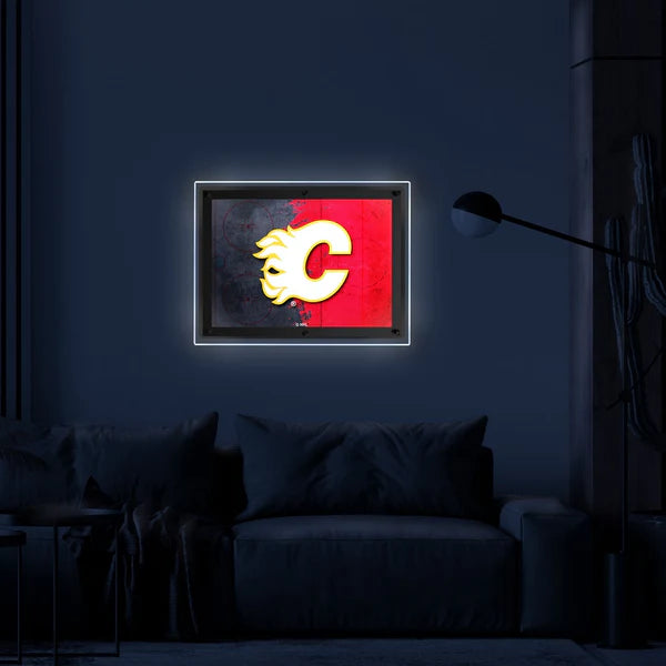 Calgary Flames Backlit LED Sign | NHL LED Acrylic Wall Art
