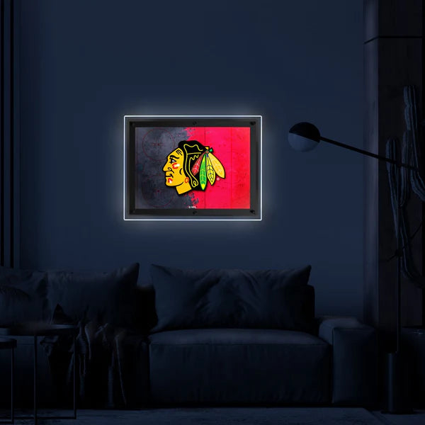 Chicago Blackhawks Backlit LED Sign | NHL LED Acrylic Wall Art