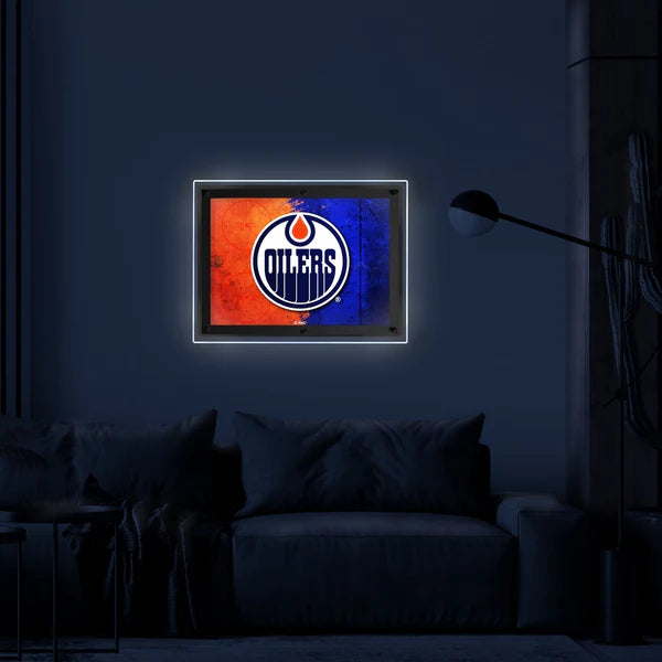Edmonton Oilers Backlit LED Sign | NHL LED Acrylic Wall Art