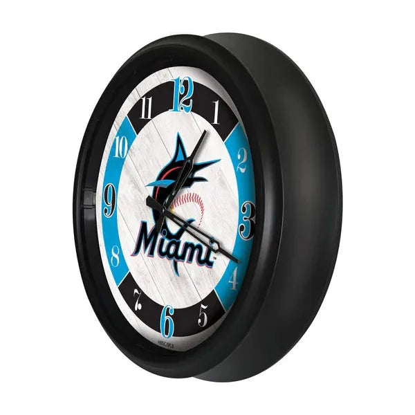 Miami Marlins Logo Clock | MLB LED Outdoor Clock