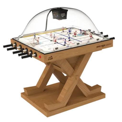 Premium NCAA® Super Chexx PRO Solid Wood Bubble Hockey Table – Choose Your Teams!